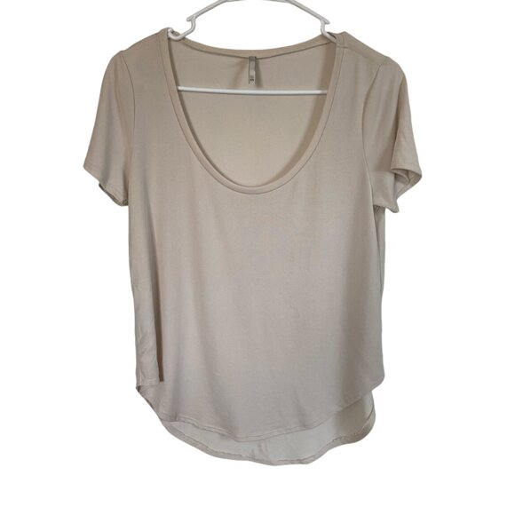 BKE Core women's size XS cream short sleeve pullover dressy casual stretchy top - Picture 5 of 8